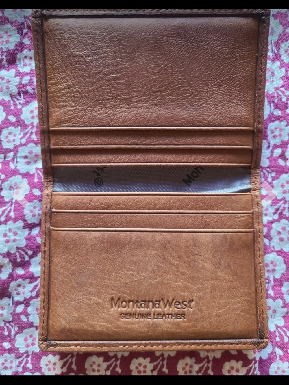 Montana West Leather Business Card Holder Bifold Men's Wallet - Brown